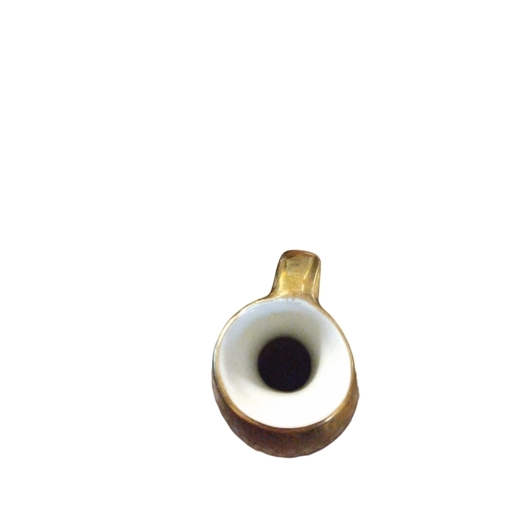 Bavaria Porcelain Painted Black/Gold Floral w. White Base 4.75" Mini Pitcher - Picture 4 of 8